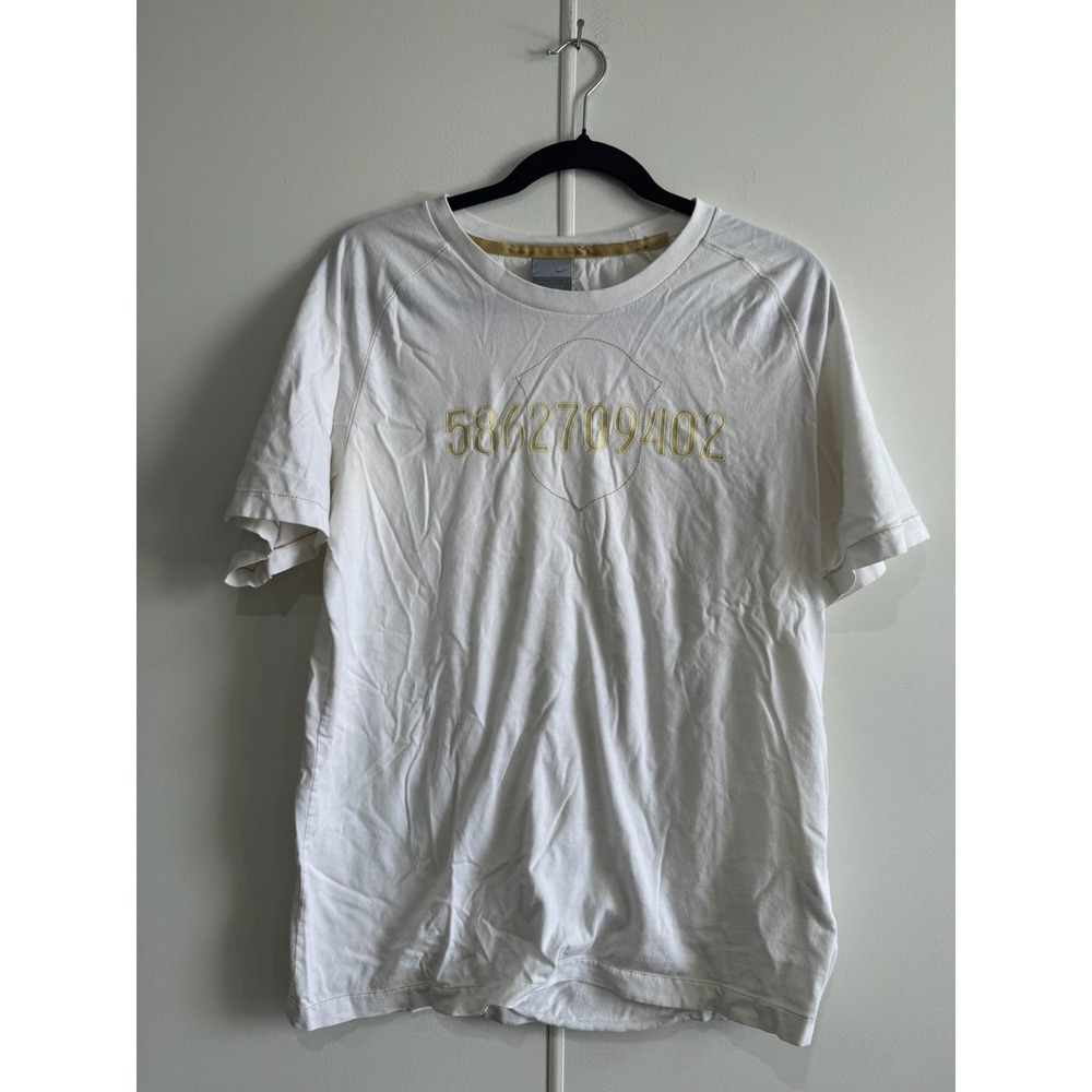 Nike Portugal Shirt Mens Medium White Gold Embroidered Graphic Tee T-Shirt